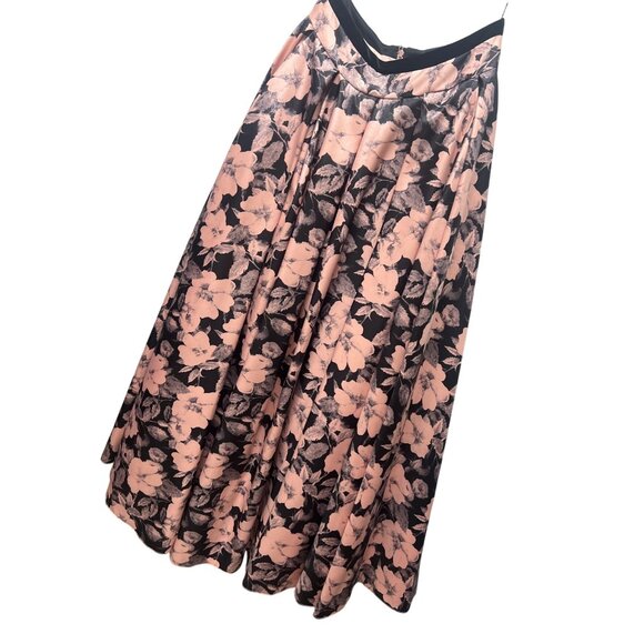 Alyce Paris Pink and Black Floral Formal Maxi Skirt - Picture 2 of 8